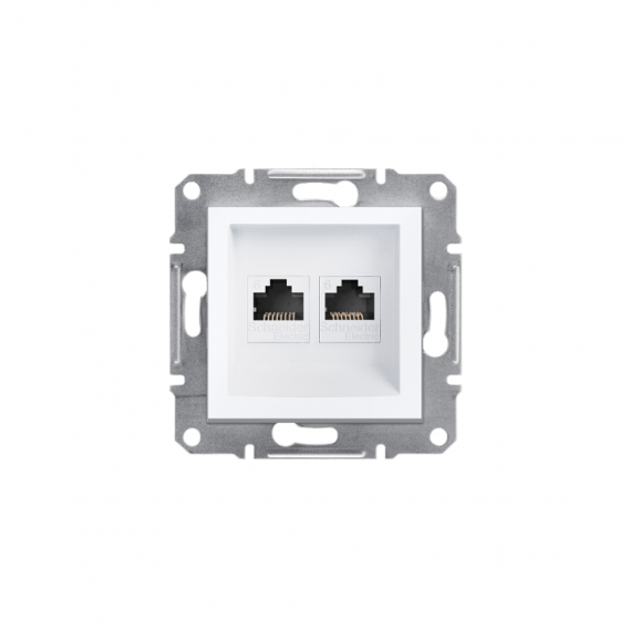 Schneider - Asfora Beyaz 2*Rj45Cat6-Utp  Çerçevesiz - Eph4870121