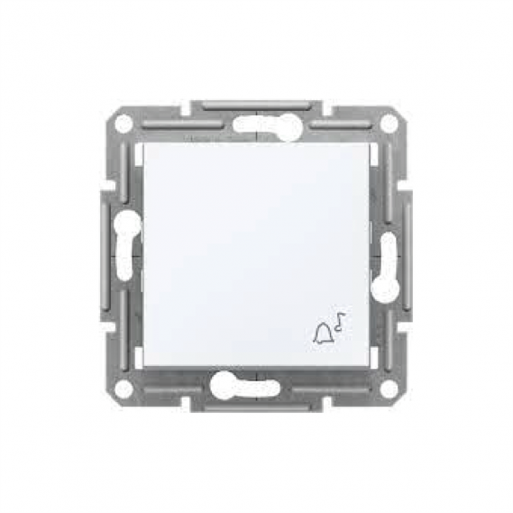 Schneider - Asfora Beyaz Liht Butonu (Zil İşaretli) Çerçevesiz - Eph0870121